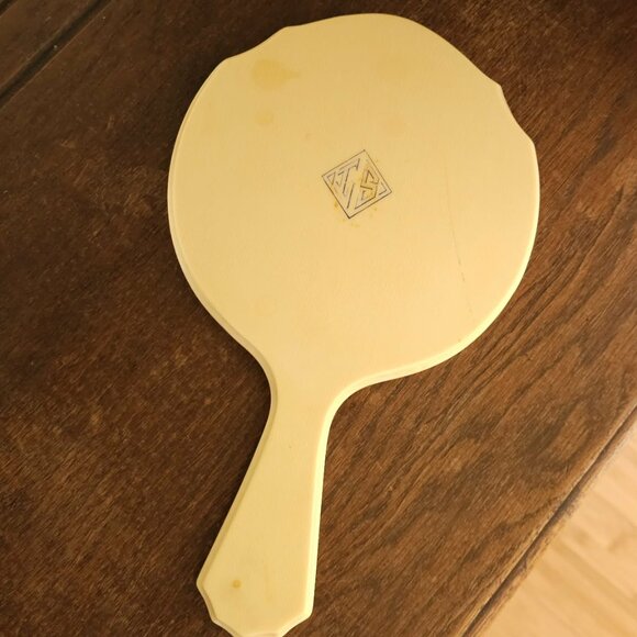 Vintage Art Deco Du Barry Py-Ra-Lin Ivory Celluloid Hand Held Beveled Mirror 10" - Picture 11 of 11
